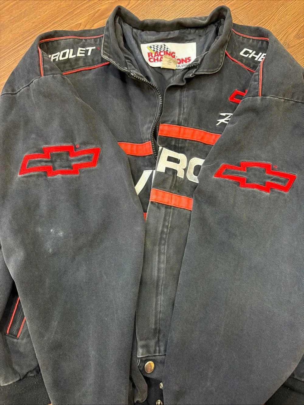 Vintage Chevrolet Racing Men's Black & Red Bomber Jacket
